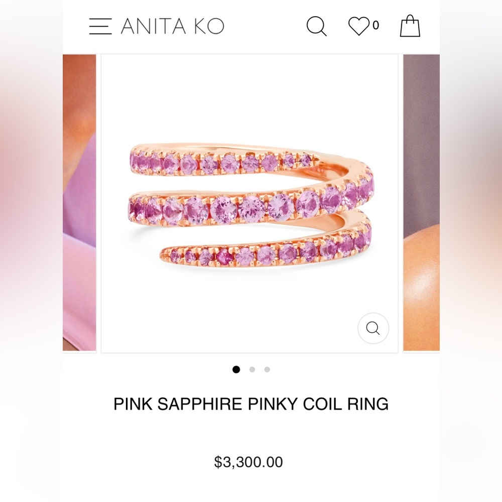 Anita Ko pink sapphire coil ring
